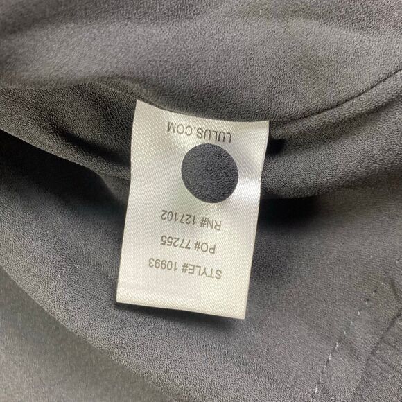 Lulu's Small Peasant Chiffon Lace Surplice Blouse Top Cropped Black Cocktail NWT - Picture 7 of 10